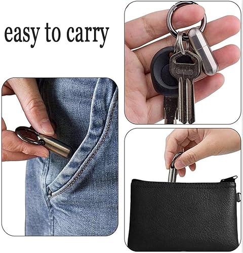 Miniatura 9 de Pastillero de viaje pequeño, Pastillero de titanio, grande, Pastilleros portátiles impermeables de bolsillo, organizador de almacenamiento de