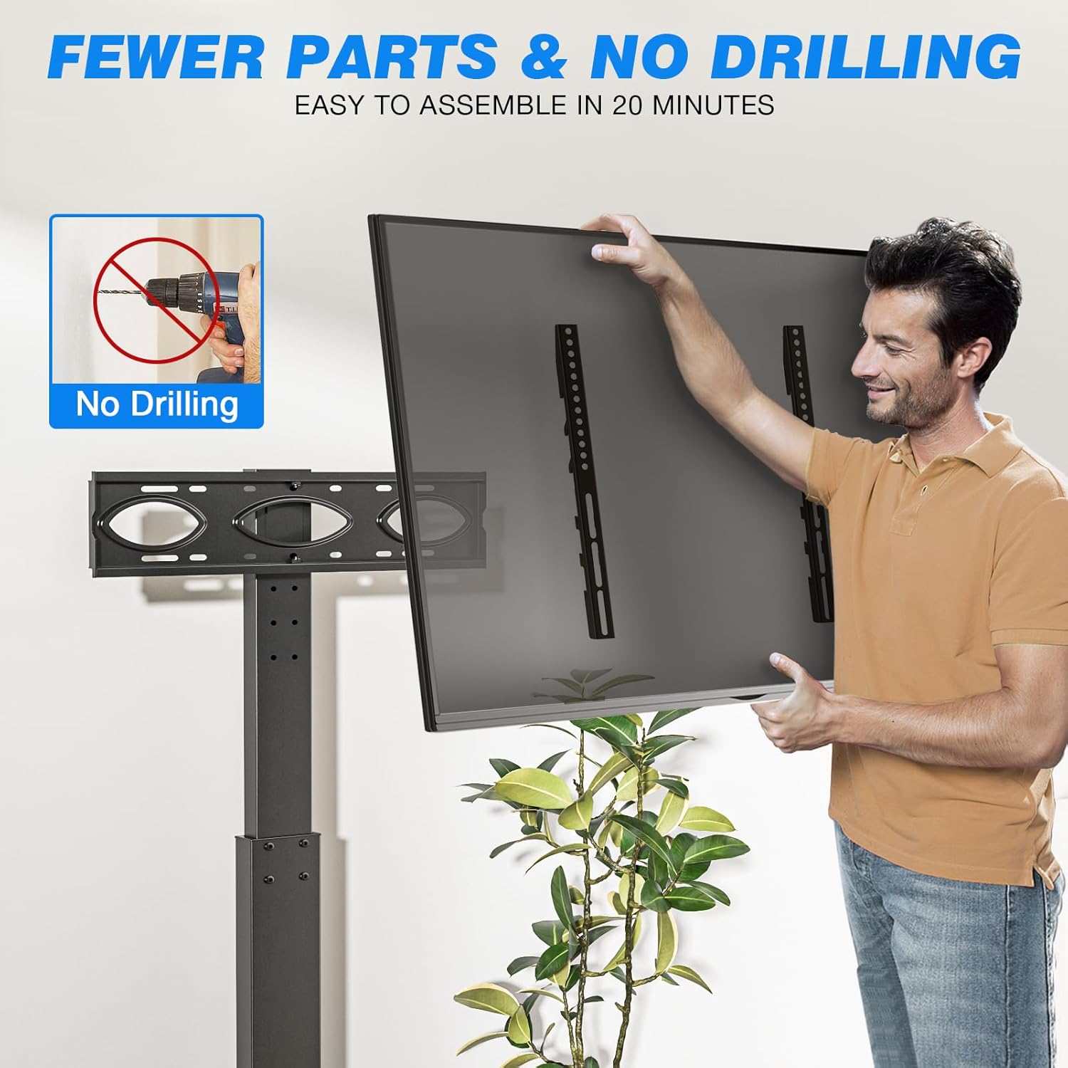 Easy assembly of Rfiver TV stand with no drilling