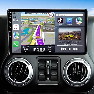 Car Radio Replacement for Jeep Wrangler JK 2007-2018: 8Core 4GB+64GB Stereo