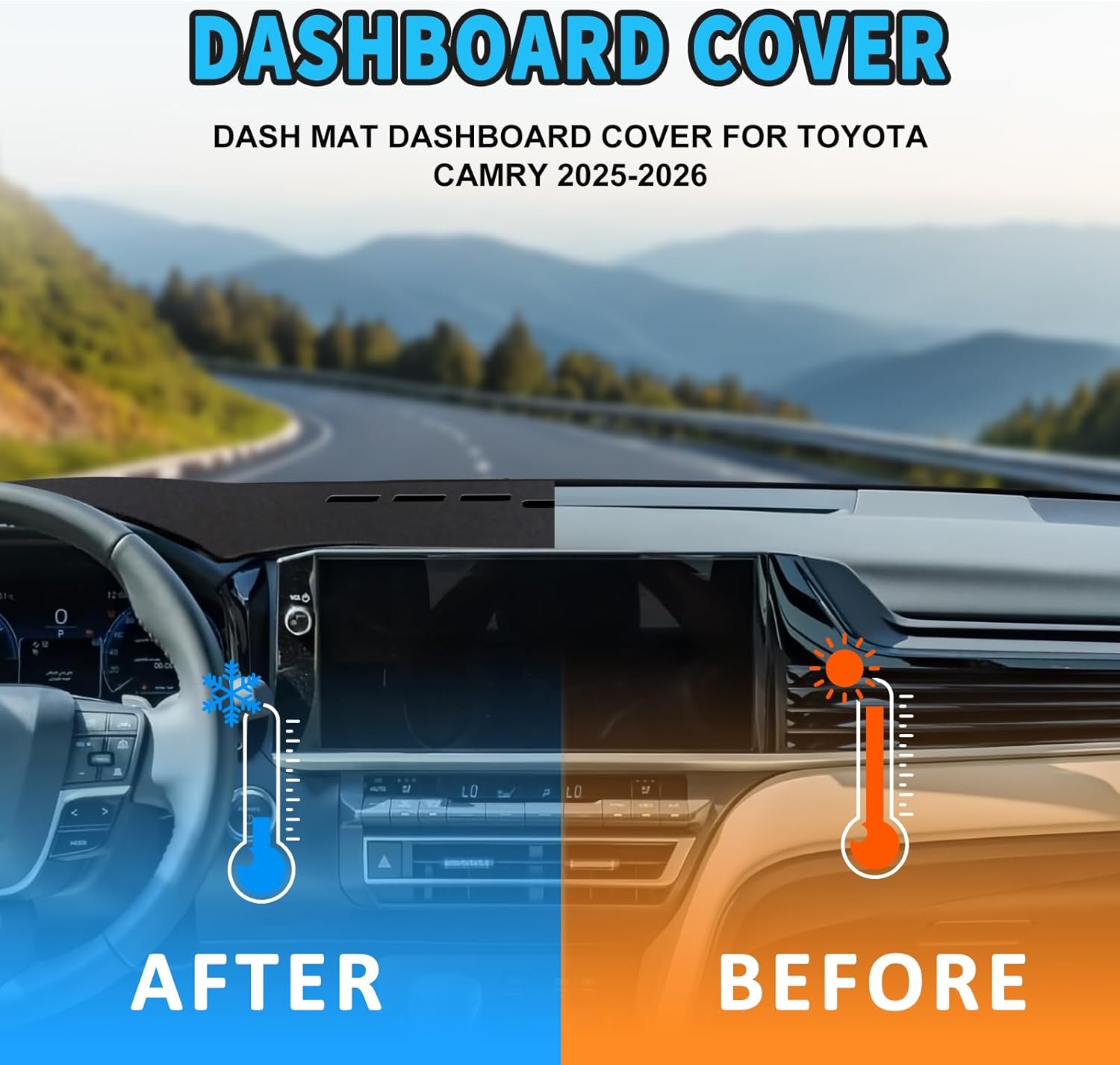 POSAID Dash Cover for 2025 2026 Toyota Camry Dashboard Cover Mat for 2025 Camry Accessories, Gray
