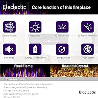 Vista 5 de Chimenea eléctrica de 50 pulgadas ultradelgada - Chimenea insertada y montada en la pared con termostato, llama ajustable, control remoto - Lineal
