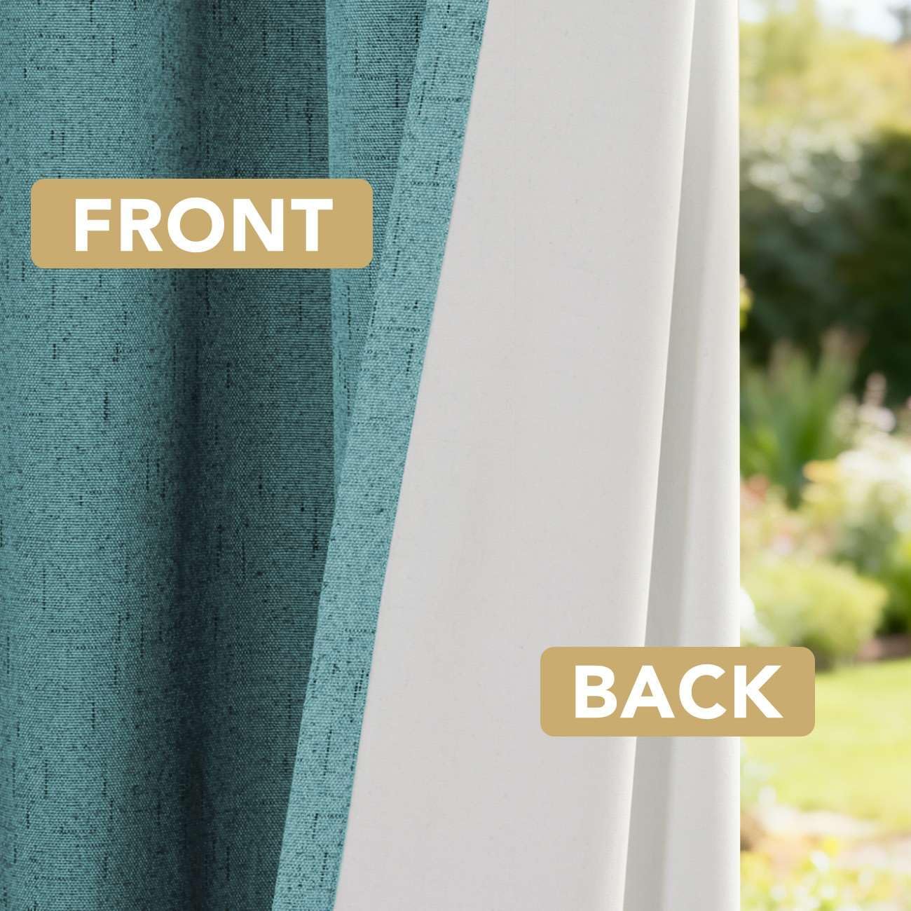 H.VERSAILTEX 100% Blackout Curtains for Bedroom 63 Inches Long Grommet Linen Face Full Light Blocking Curtain Drapes for Living Room Thermal Insulated Linen Look Curtains 2 Panels Set, Teal Blue