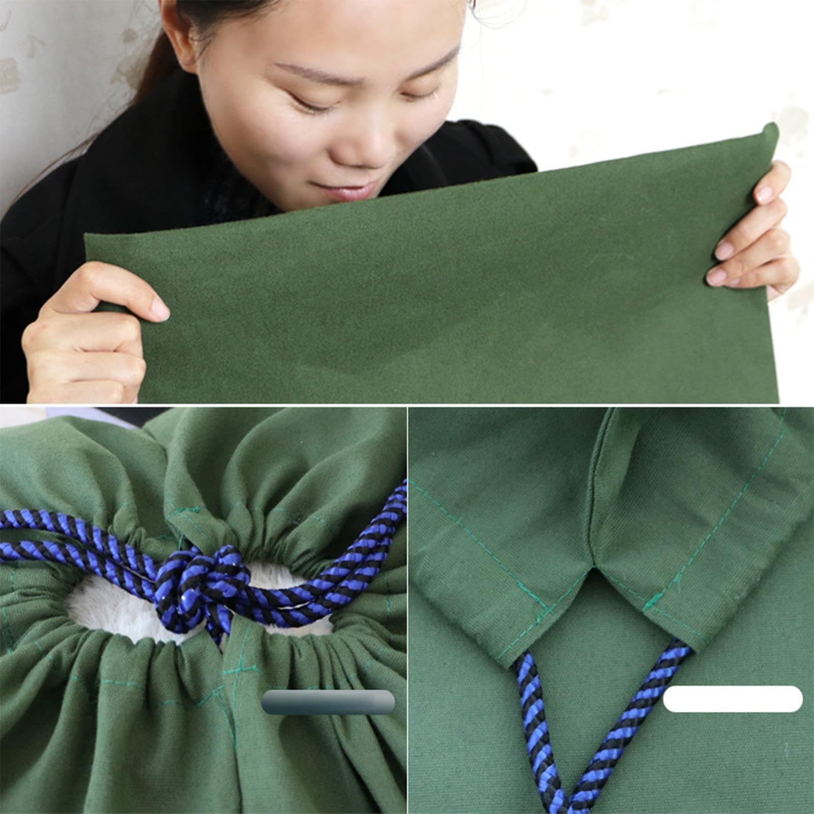 Wäschesäcke mit Kordelzug, langlebig, maschinenwaschbar, schmutzige Kleidung, Organizer, Grün, 74 x 120 cm, Armeegrün, 74 x 120 cm, 3er-Set