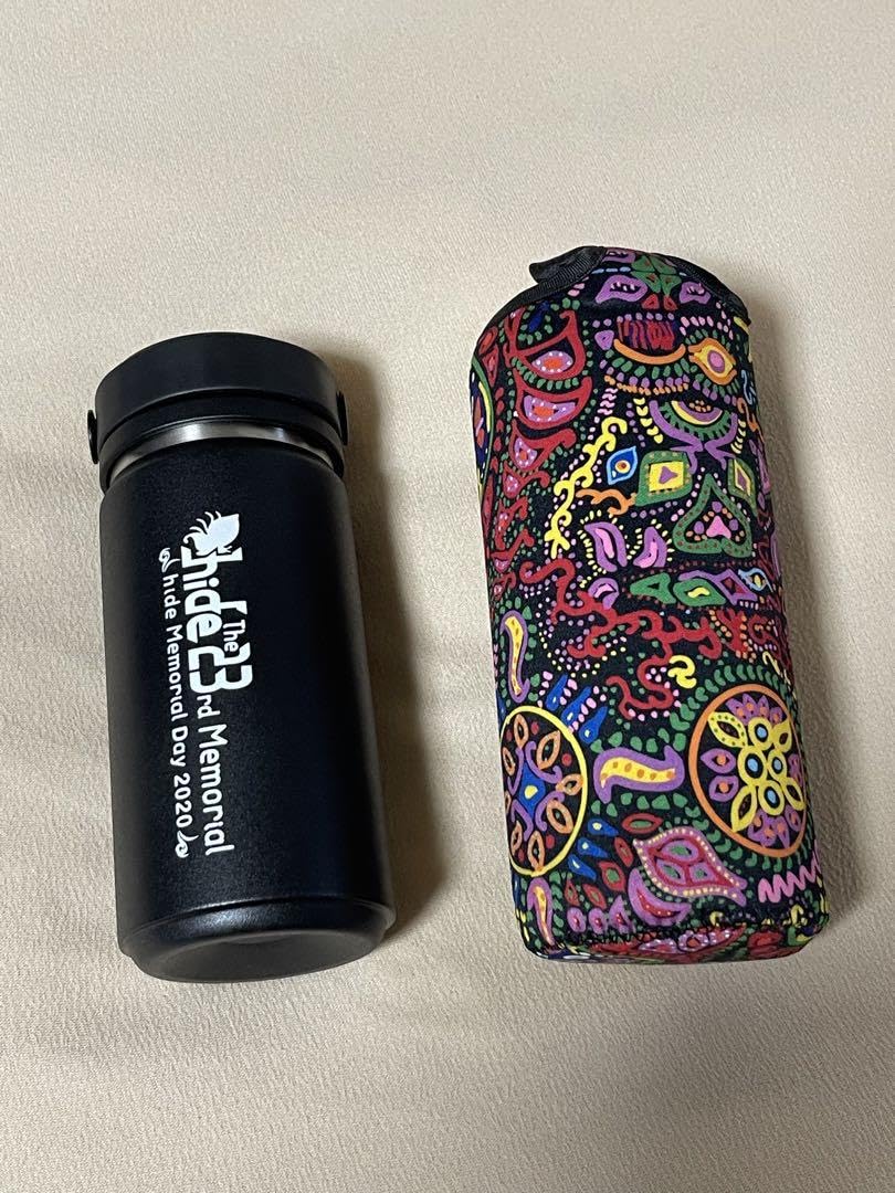 新品 HIDE X JAPAN ステンレスボトル（サイケペイント柄カバー付き