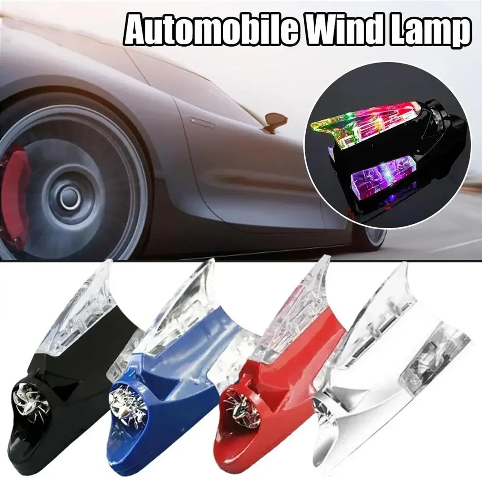 Antenas para vehículos 1 Unidad de Antena Decorativa para Coche con Forma Aleta tiburón, luz Viento para modificación Techo, Accesorios cableado para Luces Decorativas Antena Radio Coche(White)