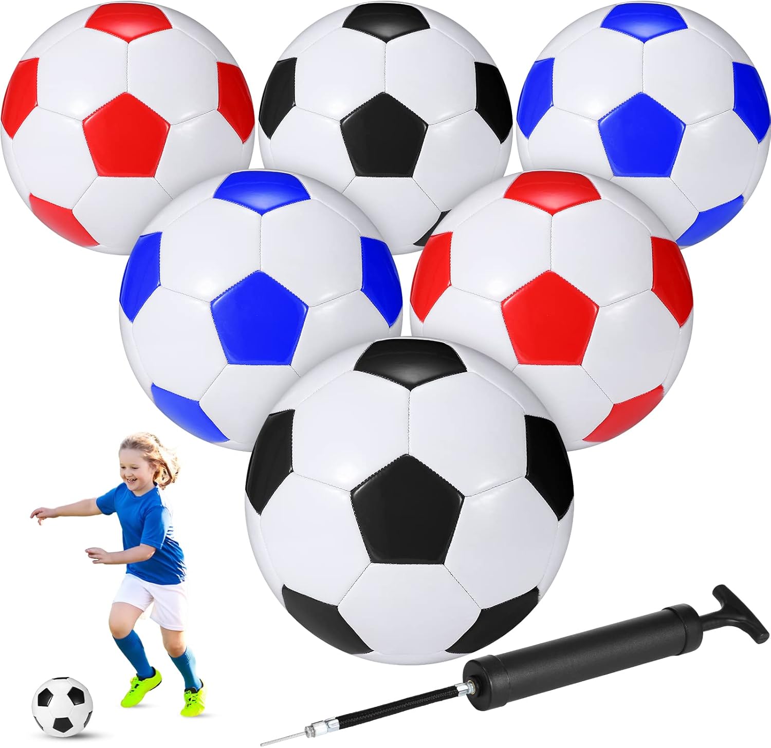 Leitee 6 Pack Soccer Ball Size 5 Outside Sport Soccer Ball