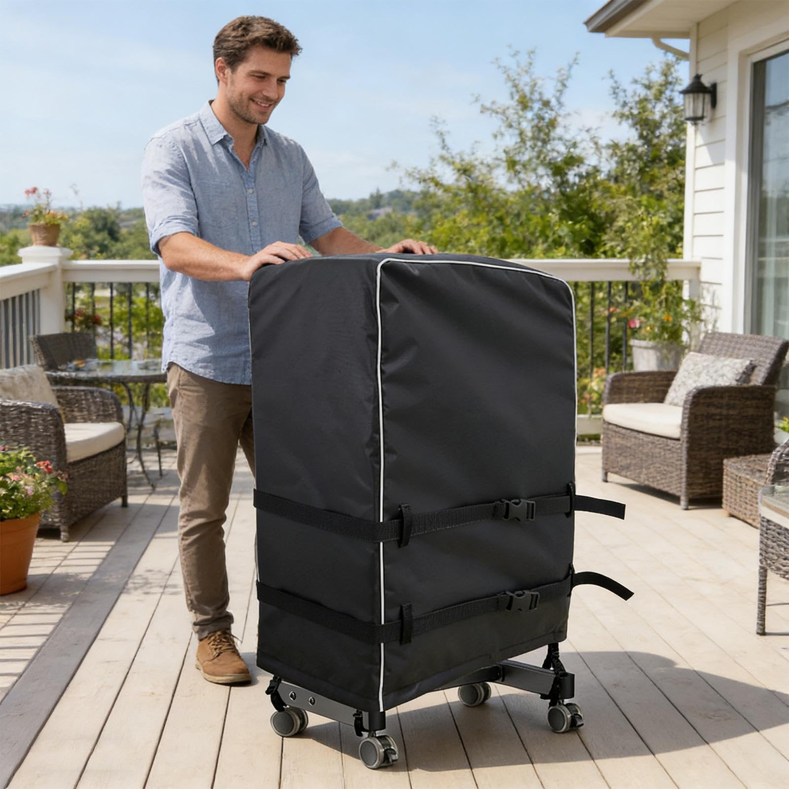 Generico Copertura per TV da esterno resistente alle intemperie e al sole | Proteggi dallo Schermo dalla Polvere per Terrazzo Giardino Portico Balcone