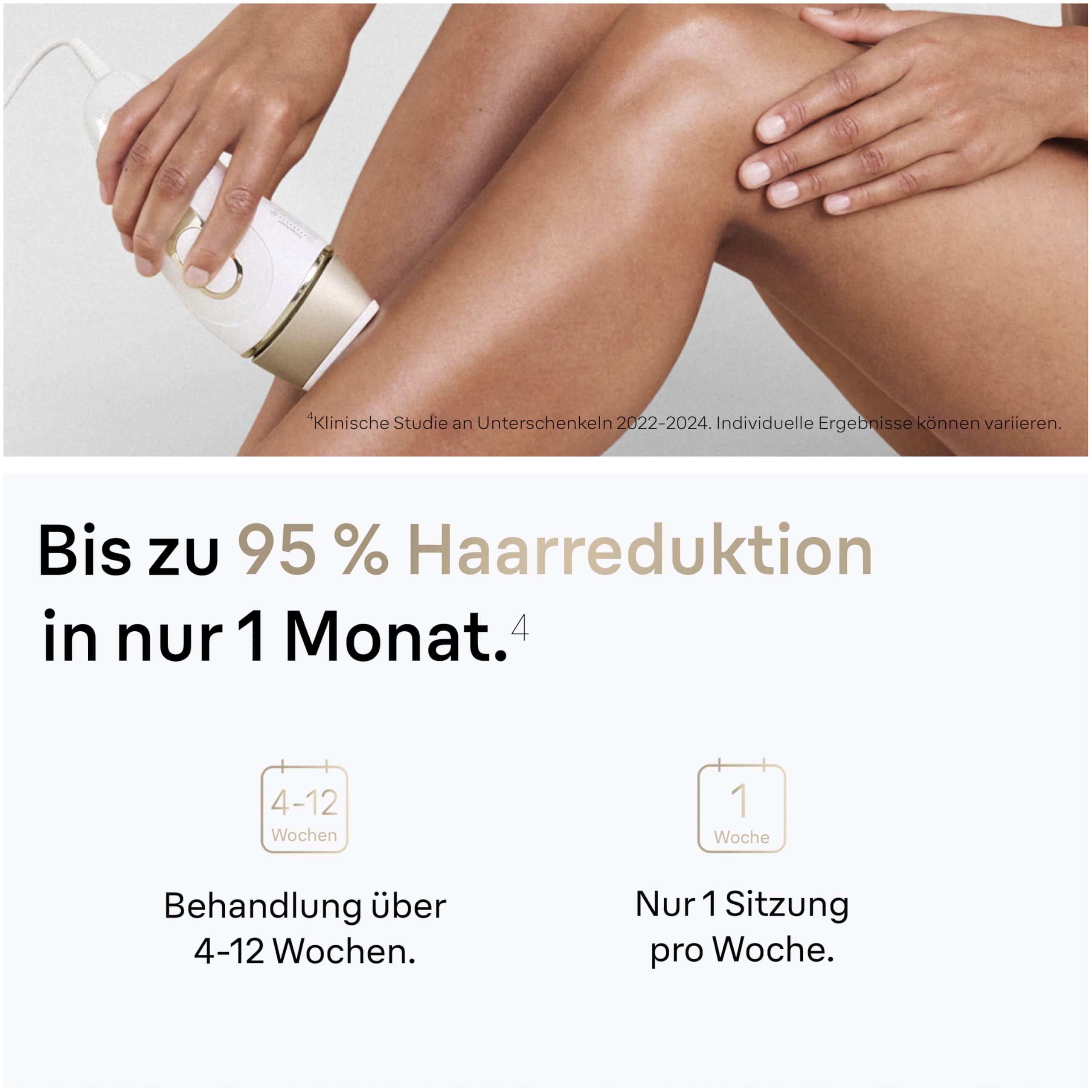 Braun IPL Silk Expert Pro 5 Haarentfernungsgerät Damen/Herren, 3 Aufsätze, sichtbare Haarentfernung, Designed In Germany, Venus Rasierer, Alternative zu Laser Haarentfernung, PL5243, weiß/gold