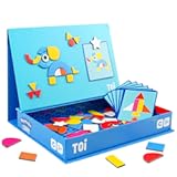 Toi Kids Magnet Toys Magnetic Jigsaw Puzzle Boxes with Game Board for Kids Ages 3-8, Preschool Tabletop Toy for Toddlers, Portable Travel Game, Shape