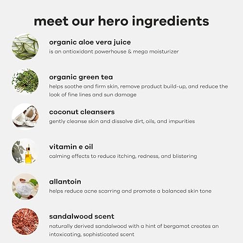 Miniatura 7 de Basd Natural Body Wash Seductive Sandalwood  Ingredientes orgánicos e hidratantes vegano hipoalergénico tubo de 8 onzas