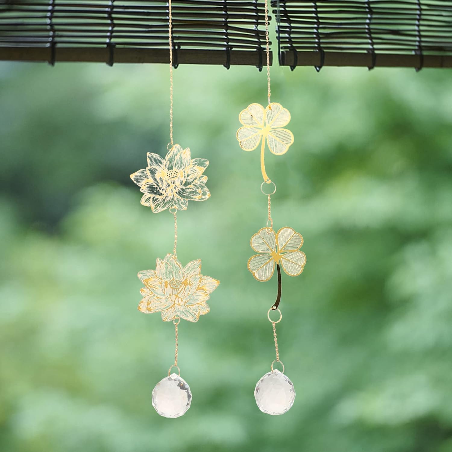 SOLUSTRE 2pcs Crystal Ceiling Fan Pull Chain Sets Leaf Ceiling Fan Pulls Pendant