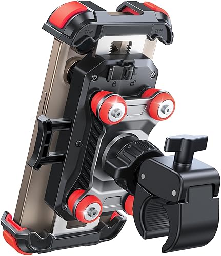 Miniatura 12 de JOYROOM Soporte de teléfono para motocicleta - [Amortiguador de vibración dual] Soporte de teléfono antigolpes de 150 mph para motocicleta Negro