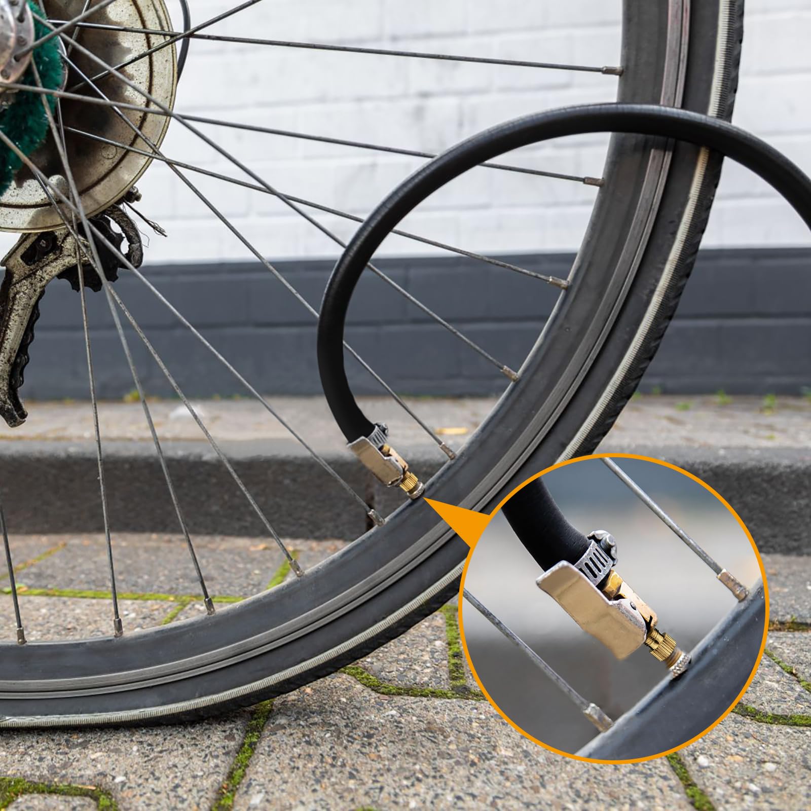 Zestaw adapterów do pompowania opon, uchwyt pneumatyczny i adapter pompy rowerowej, zestaw adapterów do zaworów kompatybilny z Presta, Schrader, samochodami, rowerami, piłkami sportowymi i