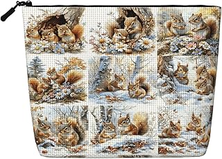 Bolsa de maquillaje de ardilla de 6.7 pulgada...