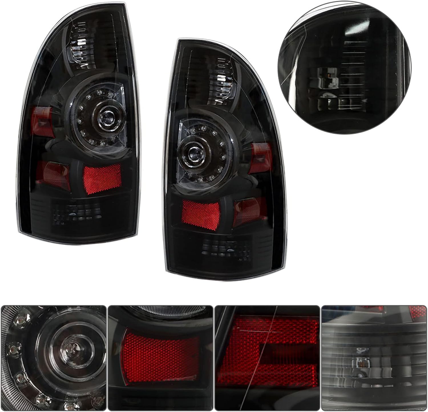 labwork LH and RH Tail Lights Replacement for Toyota Tacoma 2005-2015 Rear Tail Lights Brake Lamps Assembly Driver and Passenger Side TO2800177 TO2801177