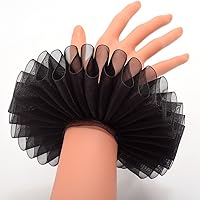 Vista 37 de GRACEART Elizabethan Dickens Ruff Cuello Payaso Collar Elizabeth Muñeca Ruffs Ruffle Cuff Bandas A-collar blanco(1 pieza)