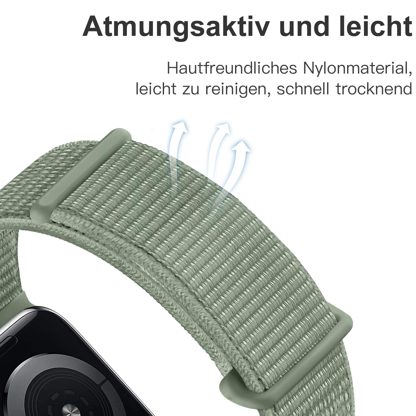 Maledan Nylon Cinturino Compatibile con Apple Watch Cinturino 38mm 40mm 41mm 42mm 45mm 49mm, Regolabile Sport Cinturino Compatibile con iWatch Series 9 8 7 6 5 4 3 2 1 SE, 38mm/40mm/41mm, Verde Pino