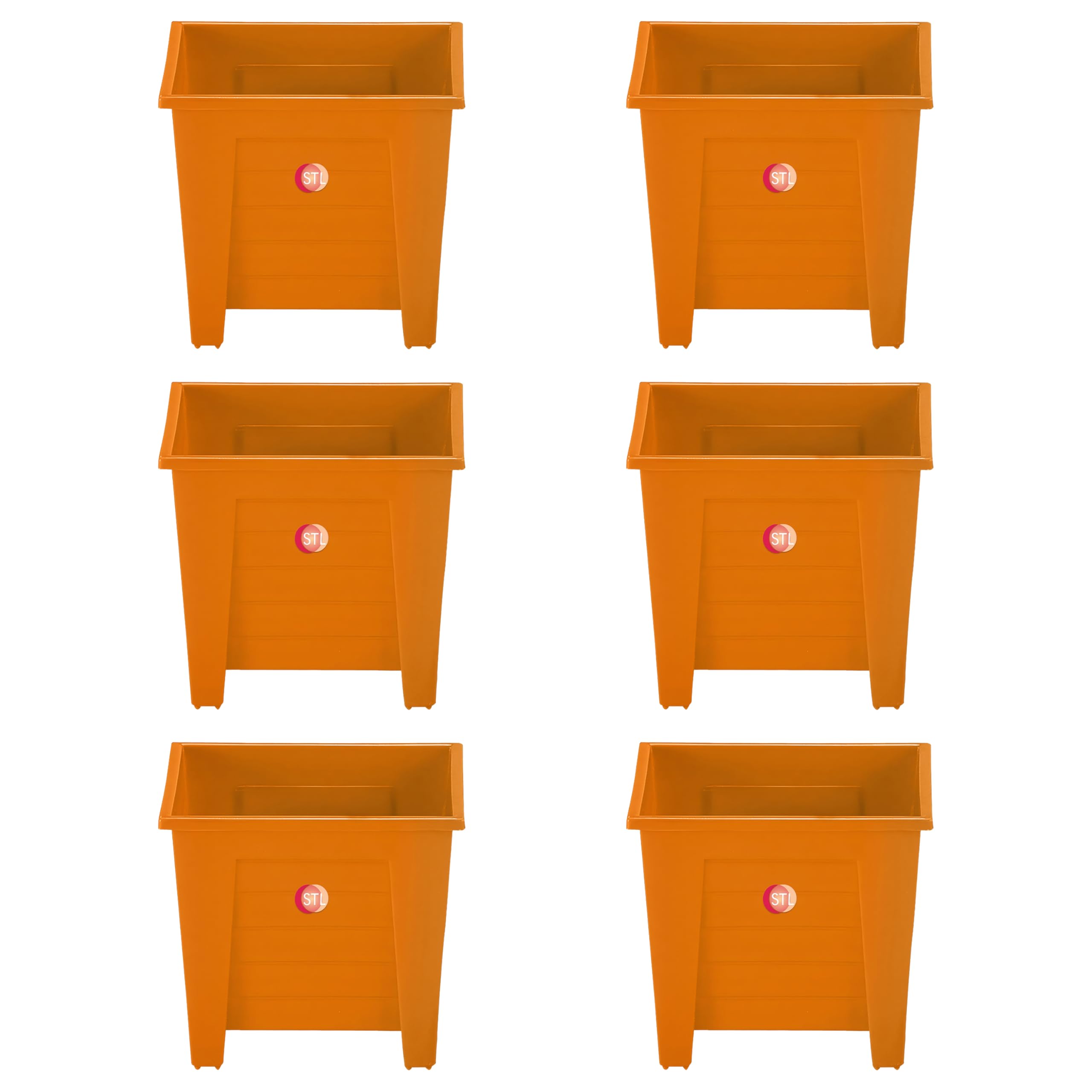 STL 12.5CM Terracotta Plant Pots 6Pcs, Square Plastic Plant Pots, Mini Terracotta Pots with Drainage Holes, Small Flower Pots for Succulent Cactus Plants, Flowers, Plants, Indoor/Outdoor Use