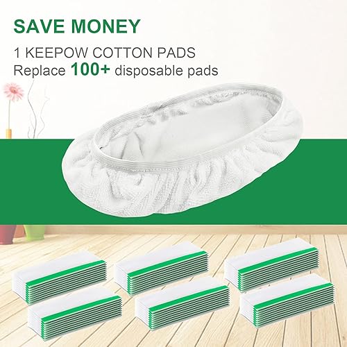 Miniatura 6 de KEEPOW Paños de barrido en seco reutilizables compatibles con trapeador Swiffer, almohadillas húmedas de microfibra lavables para limpieza de suelos
