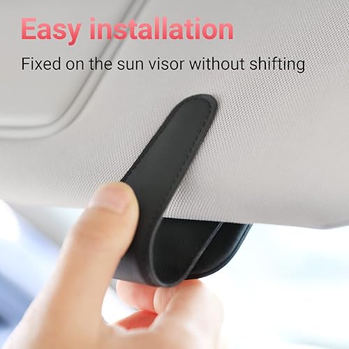 Miniatura 4 de Soporte para lentes de sol para visera de automóvil, clip magnético de cuero para gafas, accesorios interiores de automóvil para mujer y hombre, 2