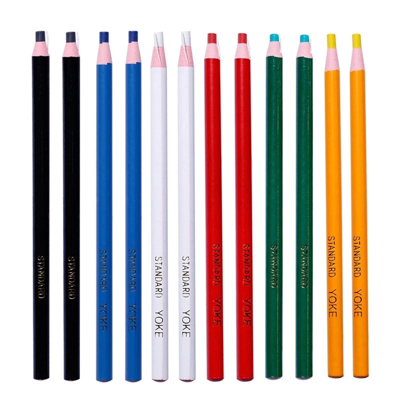 Schneiderkreide Marker Stift Nähen Werkzeuge Nähen Kreide Cut-freies for Schneider Kleidungsstück Bleistift Nähen Zubehör Stoff Bleistifte für Stoff(12pcs Multi)