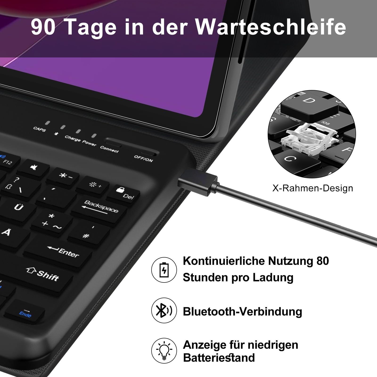 Lenovo Tab P12 Hoes Tri-Fold Book Case met Standaard Sterren Nacht
