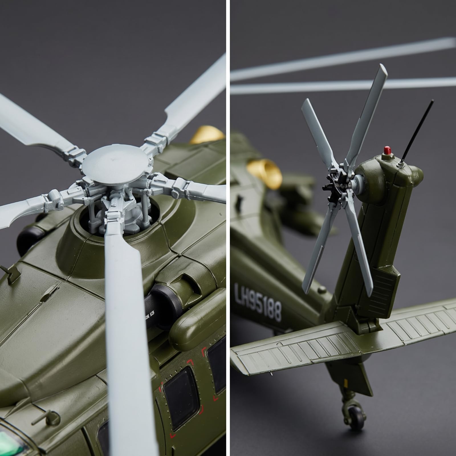 MagiDeal di Elicottero Decorativo Elicottero Militare Stabile in Metallo con Piedistallo per Studio