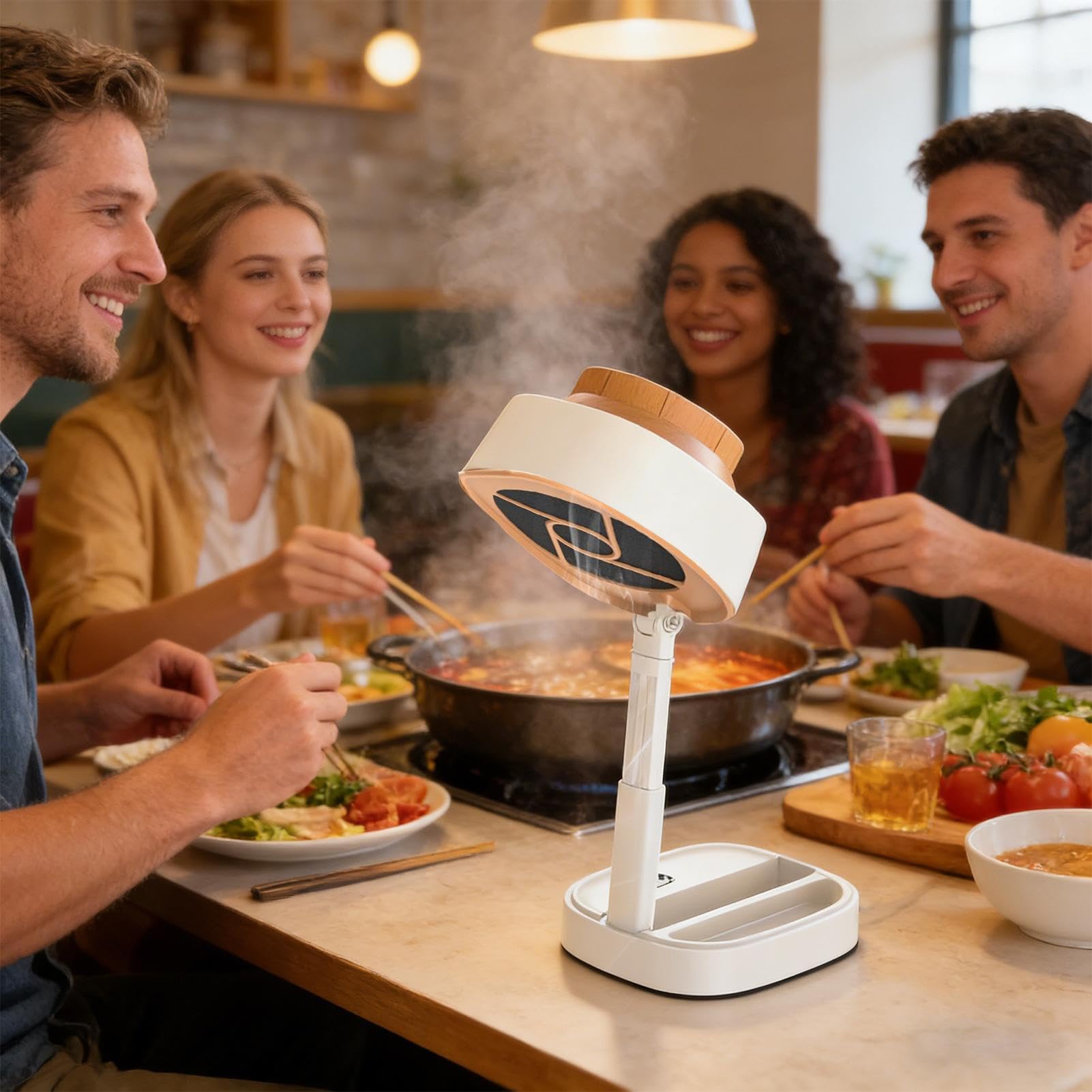 Extractor De Cocina - Extractor De Ventilación Plegable Recargable, Filtro De Grasa De 5 Velocidades, Campana Extractora De Cocina Portátil, Extractores De Escritorio De Ángulo Ajustable | Campanas Ex