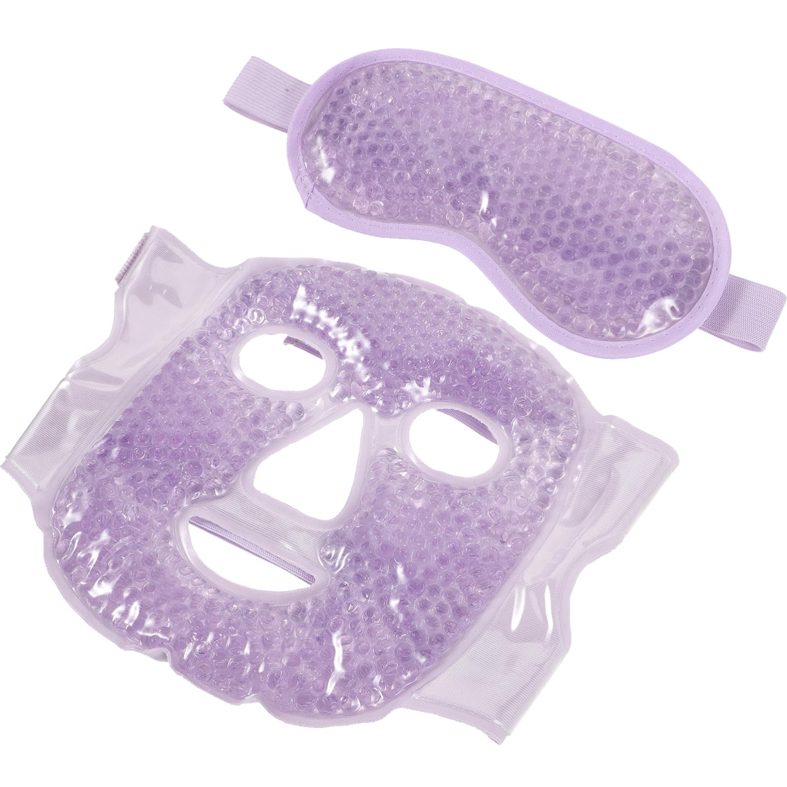 Maschera Viso Rinfrescante in Gel Design a Sfere, Set | Pvc, Tessuto Morbido, Compressa Fredda, Vestibilità Confortevole, Supporto per Riposo, Accessorio Beauty Colore Casuale