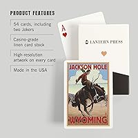 Vista 3 de Lantern Press Jackson Hole, Wyoming, Bucking Bronco (52 cartas de juego, baraja de cartas de tamaño póquer con comodines)