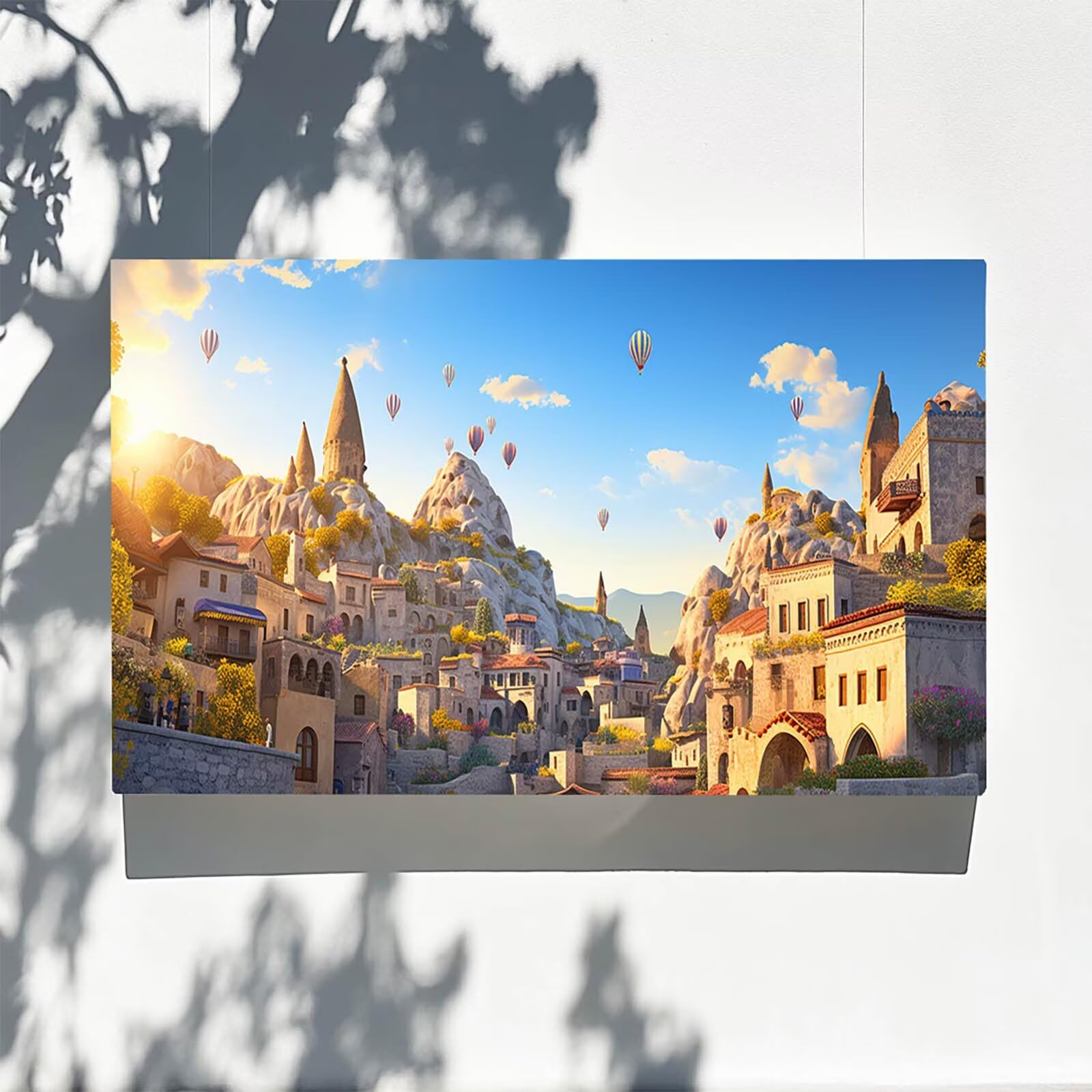 DIY Malen nach Zahlen Erwachsene Stadt Malen nach Zahlen ab 7 jahre Mädchen Luftballon Kreativ set für Erwachsene mit Leinwand Acrylfarben set und Pinsel,Bastelset zum Bemalen, Wanddeko 80X160cm 7-G-0