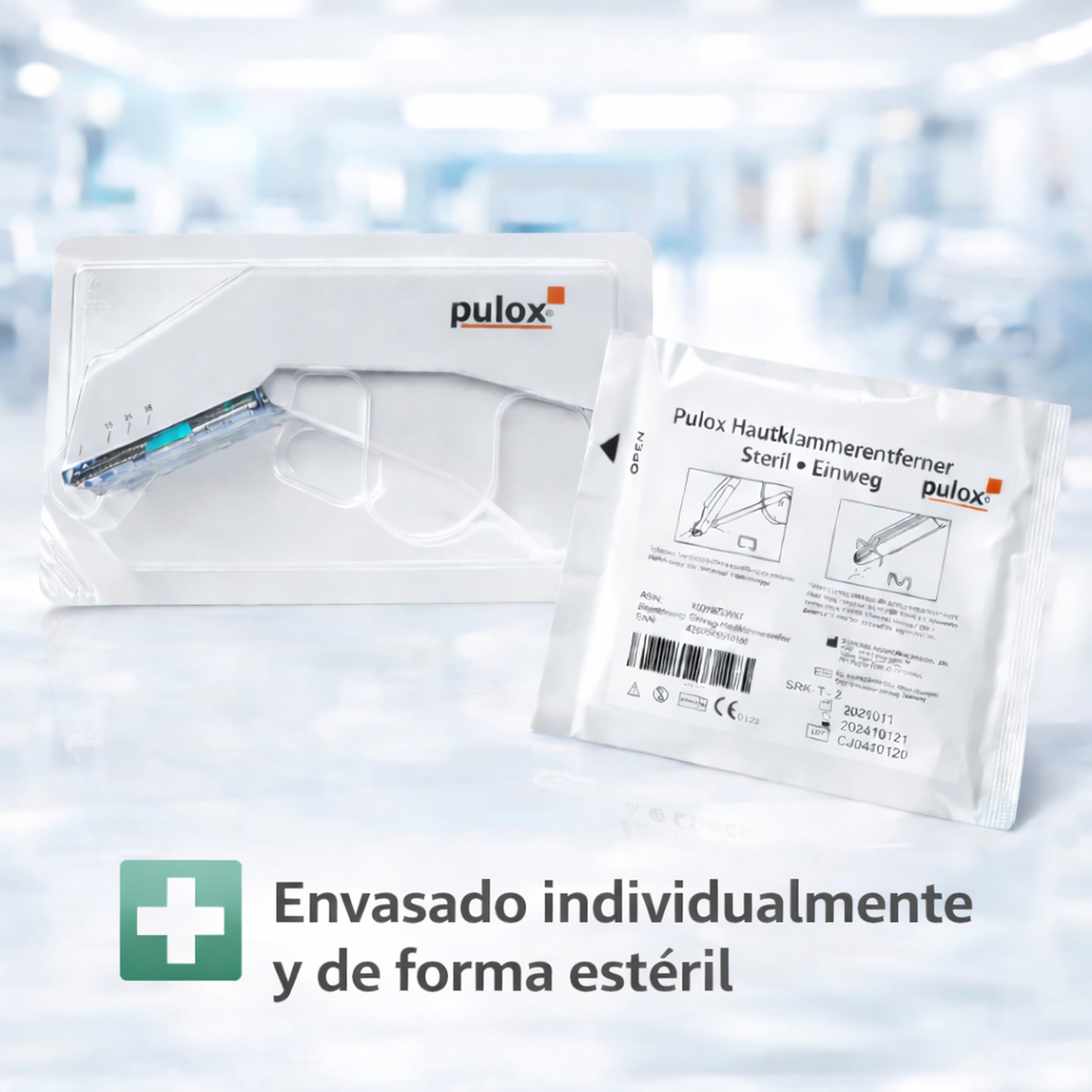 10x pulox Grapadoras cutáneas desechables estériles + 10x quita grapas cutáneos