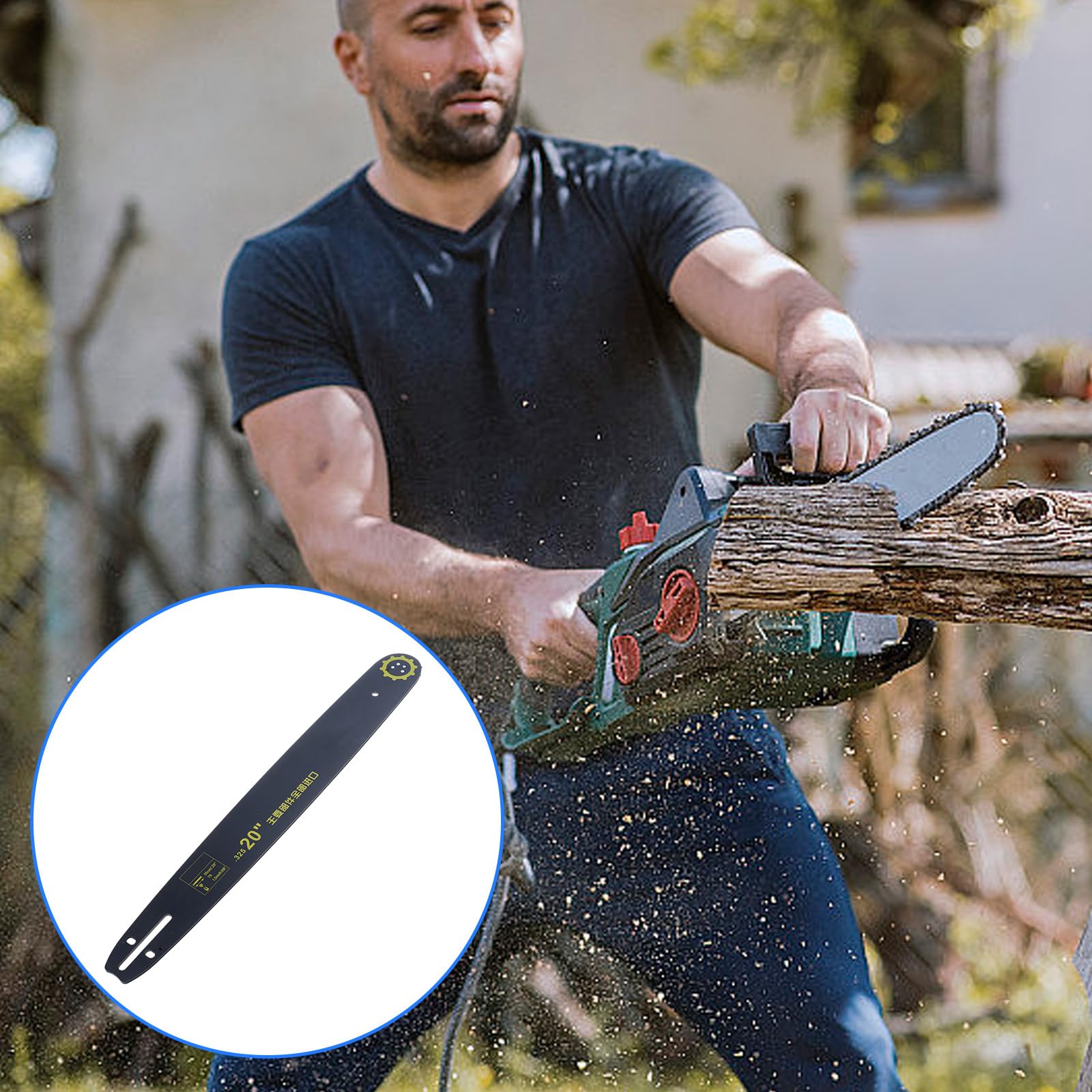 Guía De Motosierra Versátil 20 Pulgadas Compatible Con La Mayoría Las Motosierras Para Un Corte Eficiente Madera Accesorio Motosierra Barra Acero Manganeso