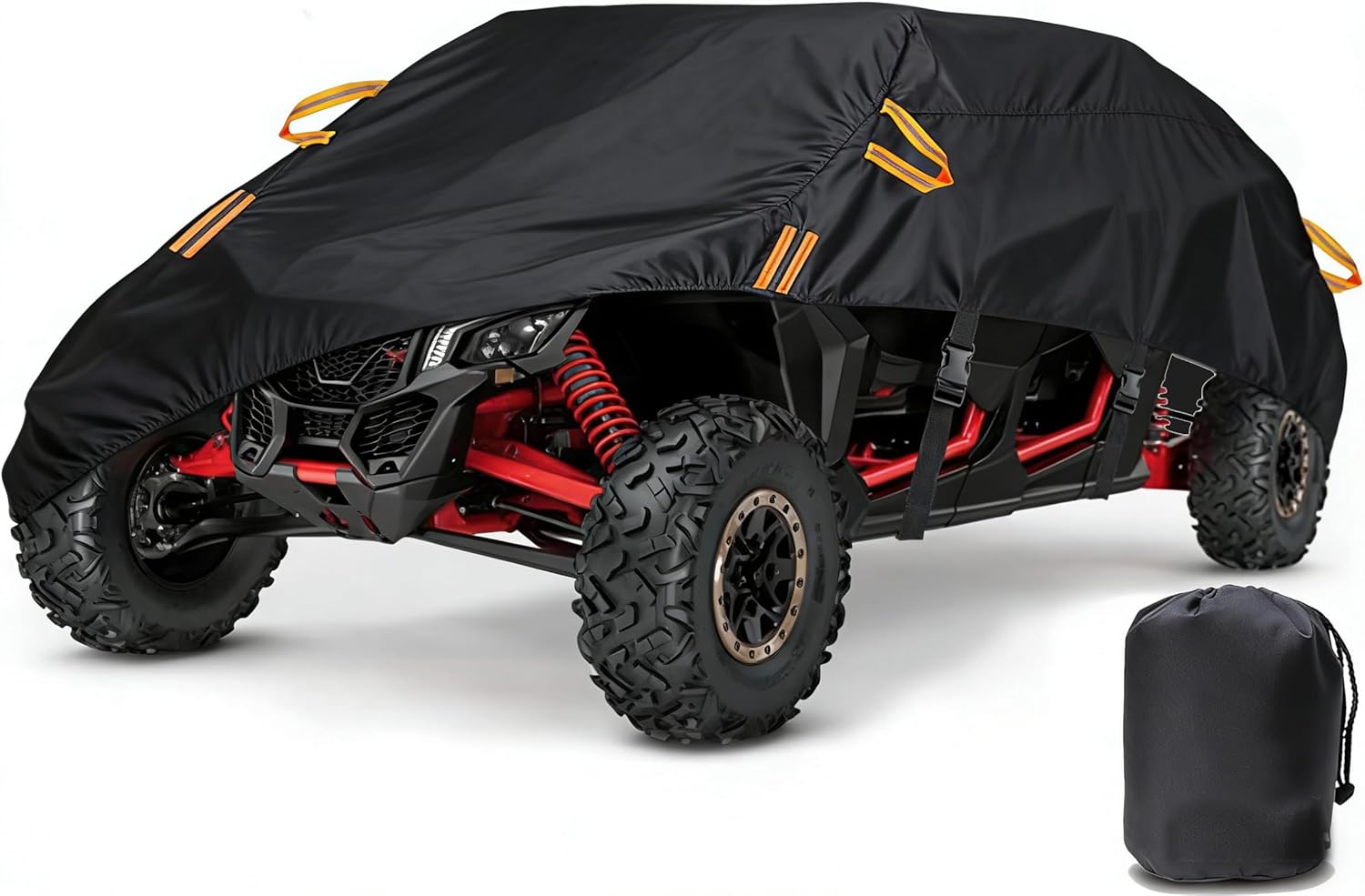 UTV Cover 2-3 Seater, 600D Heavy Duty Waterproof All-Weather Protection,Side by Side Covers Compatible with Polaris Ranger RZR Yamaha Honda Can Am Defender (126"x70"x75,M)