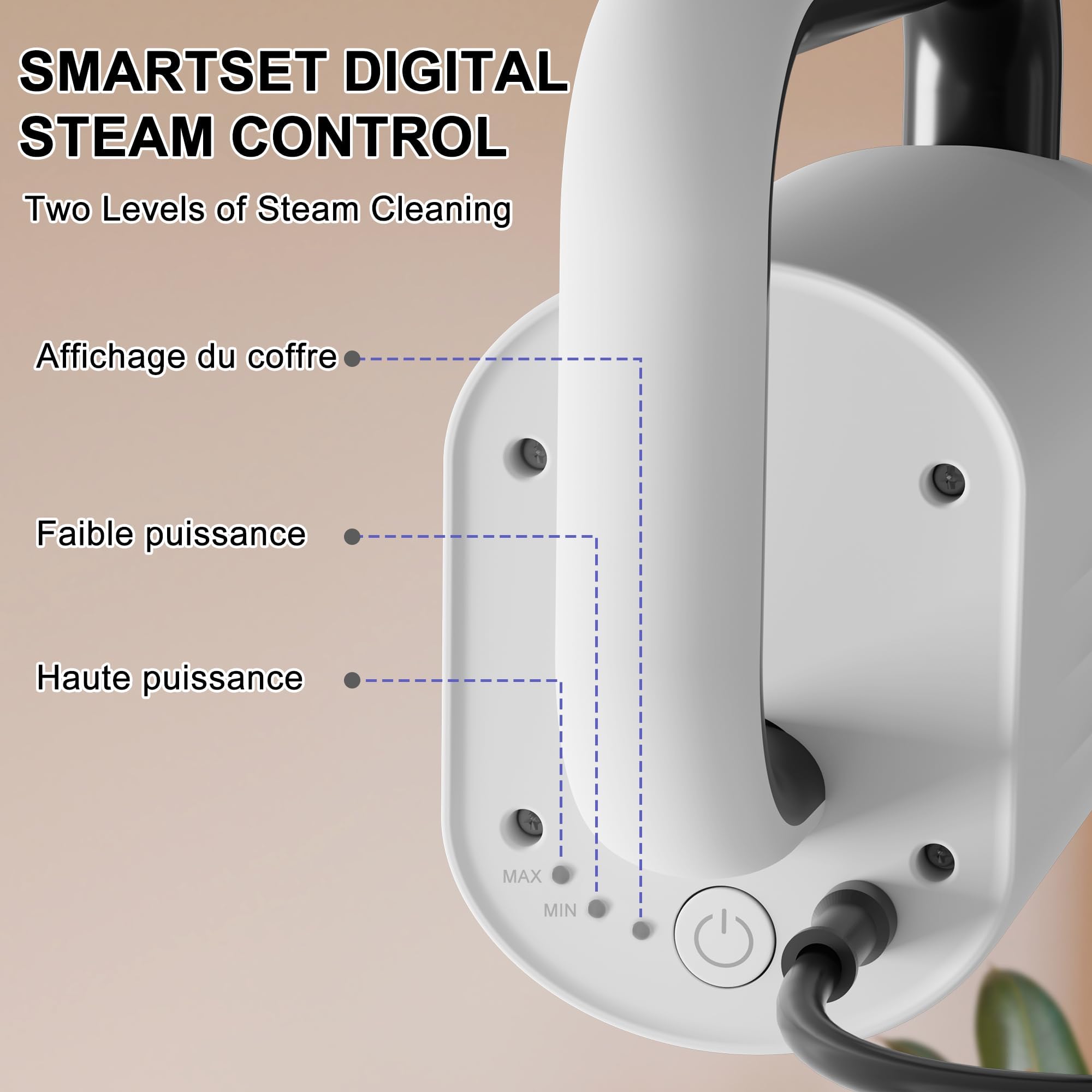 Nettoyeur Vapeur, Balais Vapeur Multifonction 8 en 1, 1500W, Élimine 99,9% des virus et bactéries, Steam Cleaner ECO Sans Détergents, Nettoyeur Vitre, Nettoyeur Vapeur Canapé