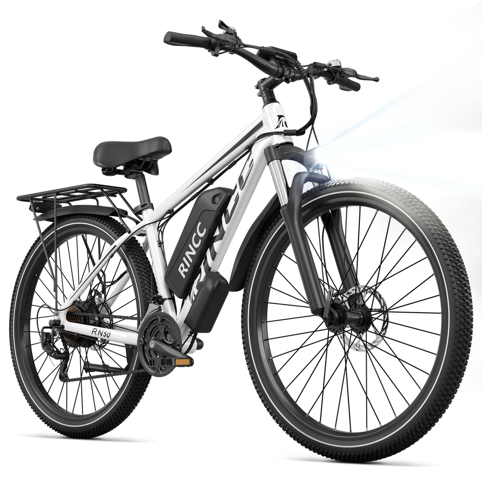RINCC Vélo électrique RN50,29" Vélo électrique pour adultes 48 V 15 Ah Batterie avec 21 vitesses avec écran LCD, autonomie jusqu'à 100 km, moteur 250 W, cadre en alliage d'aluminium