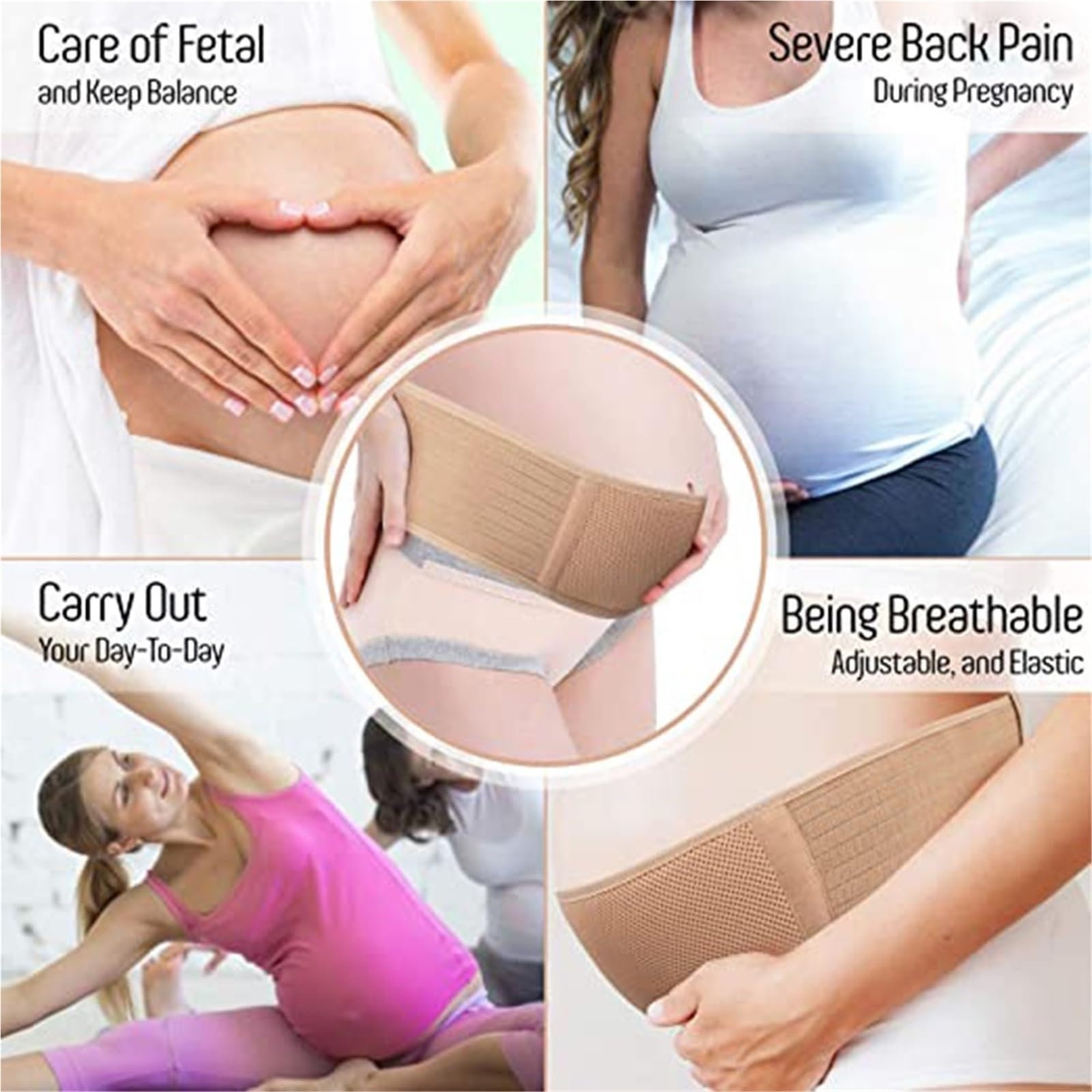Pancera Gravidanza Protettore for tutore premaman traspirante | Supporto for l'addome, vestiti for la cura della pancia delle donne incinte(Beige,XL)