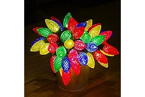 FUNPENY 50 LED C9 Christmas Lights Outdoor, Extendable Xmas Fairy String Lights