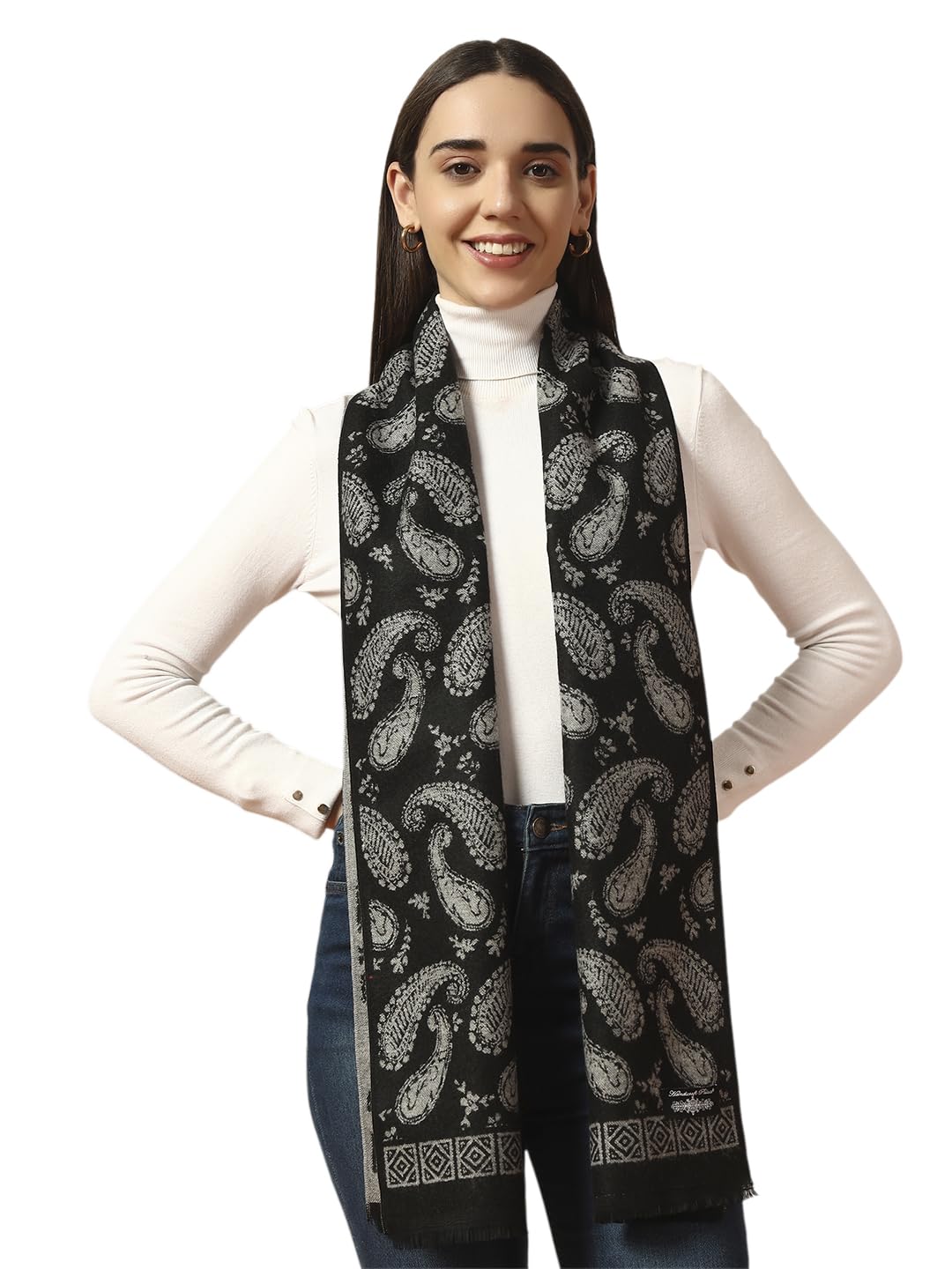 ravaiyaa - attitude is everything Women's Winter Warm Scarf Cashmere Reversible Wool Muffler Paisley Design-picture-35