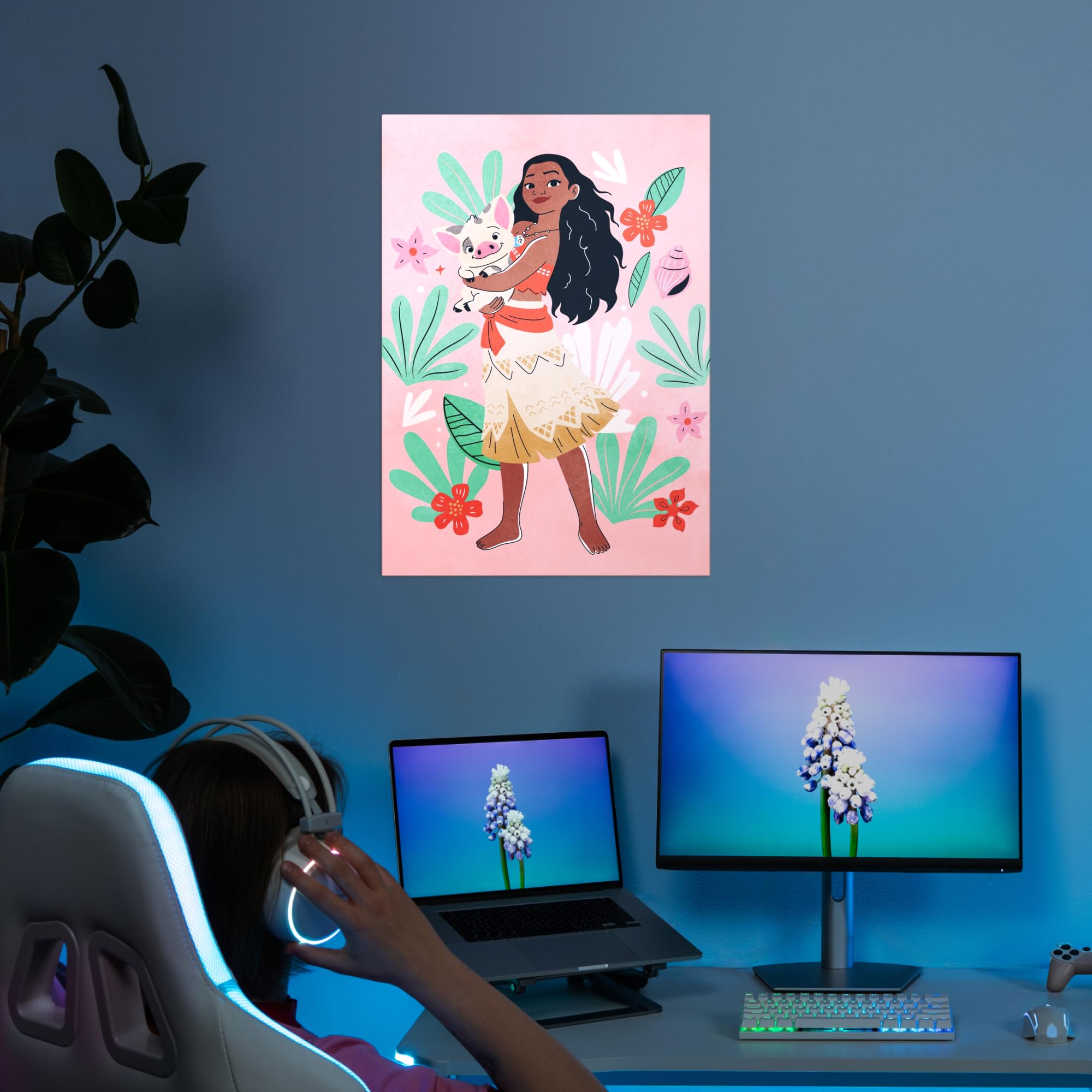 Displate Offiziell Disney MetallPoster Magnetische Befestigung Inklusive Lizenziert Bilder Hochwertiges Poster Pop Pastel - Moana Pop Pastel Poster 45 cm x 32 cm