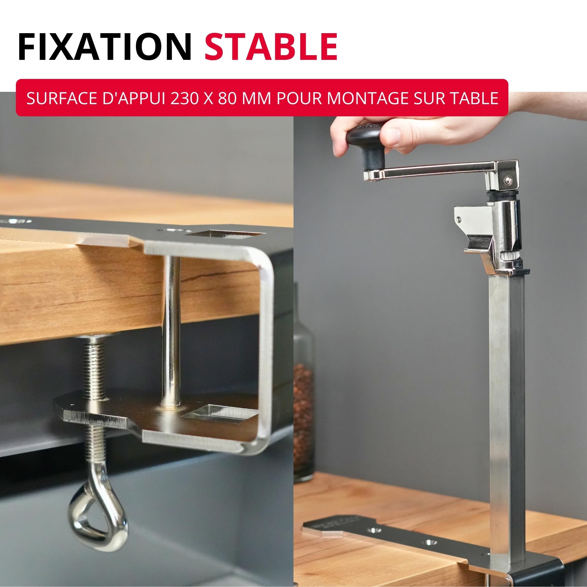 Westmark Set Ouvre-boîtes à Monter sur une Table + Pièces de Rechange, pour la Gastronomie/Cuisines Professionnelles, Longueur : 84 cm, Acier/Acier Inoxydable, Sieger Clou 40, 198522E6