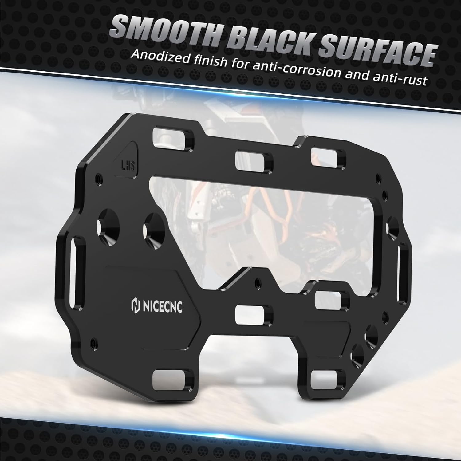 NICECNC Side Carriers Pannier Left Right Carrier Side Luggage Rack Compatible with 1290 Super Adventure R/S 2021 2022 2023, Aluminum, CNC-machined, Black