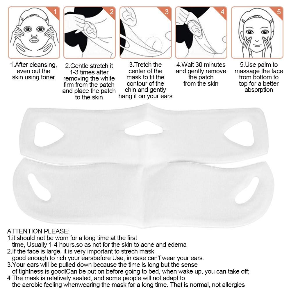 Maschera a V per il viso, rassodante e idratante per il sollevamento del collo e del viso, cura del viso antietà con design a V
