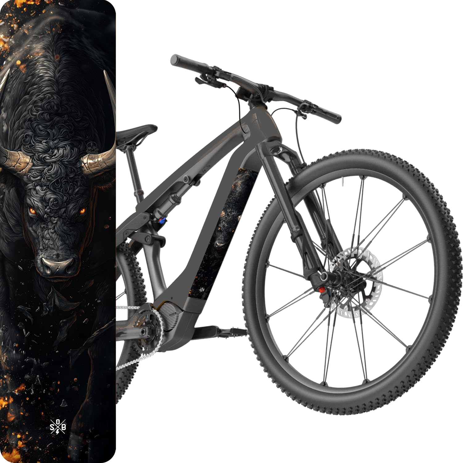 Sons of Battery Bull/Bulls E-Bike Akkufolie zum Zuschneiden – Schutzfolie für Akkuabdeckung und Unterrohr, Schwarz/Weiß, 48 × 12 cm Sonstiges