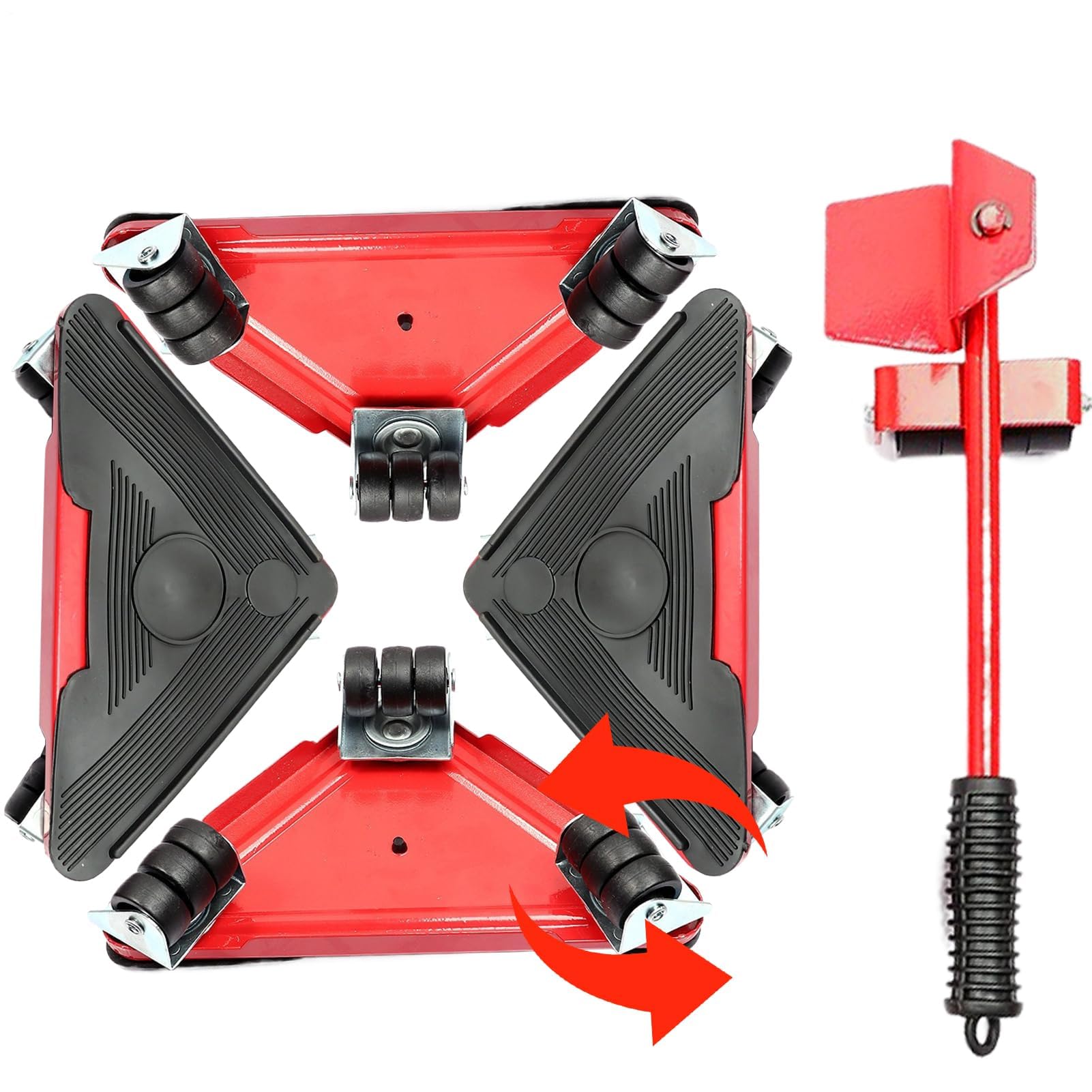 Set di attrezzi per lo spostamento di pulegge per carichi pesanti, girevole a 360°, per un facile spostamento, ideale per spostare e sollevare oggetti pesanti