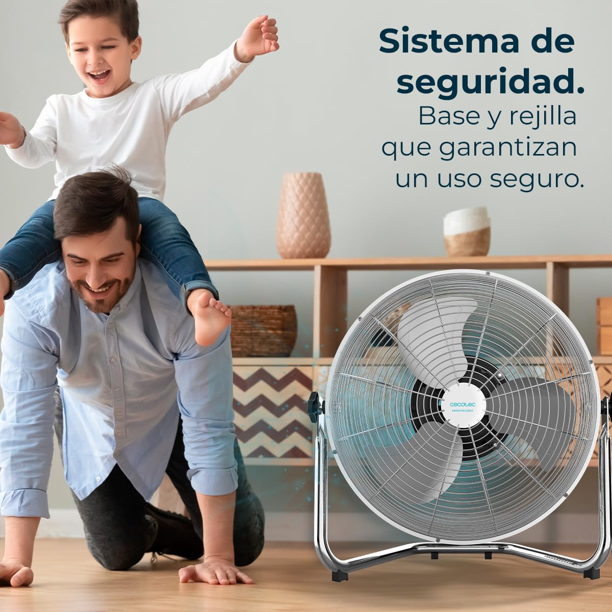 Cecotec Ventilador Industrial EnergySilence 5000 Pro. 120 W, 3 Aspas Metálicas de 20" (51 cm), Motor de Cobre, 3 Velocidades, Inclinación Ajustable, Acabado Cromado — view 8