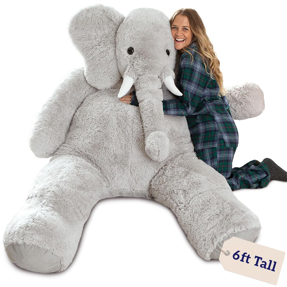 Amazon.com: Vermont Teddy Bear Giant Elephant Stuffed Animal - 6
