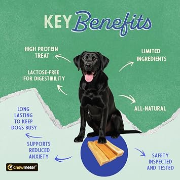 Chewmeter Himalayan Yak Cheese Dog Chews, Yak Chews for Large Dogs, 1 Chew