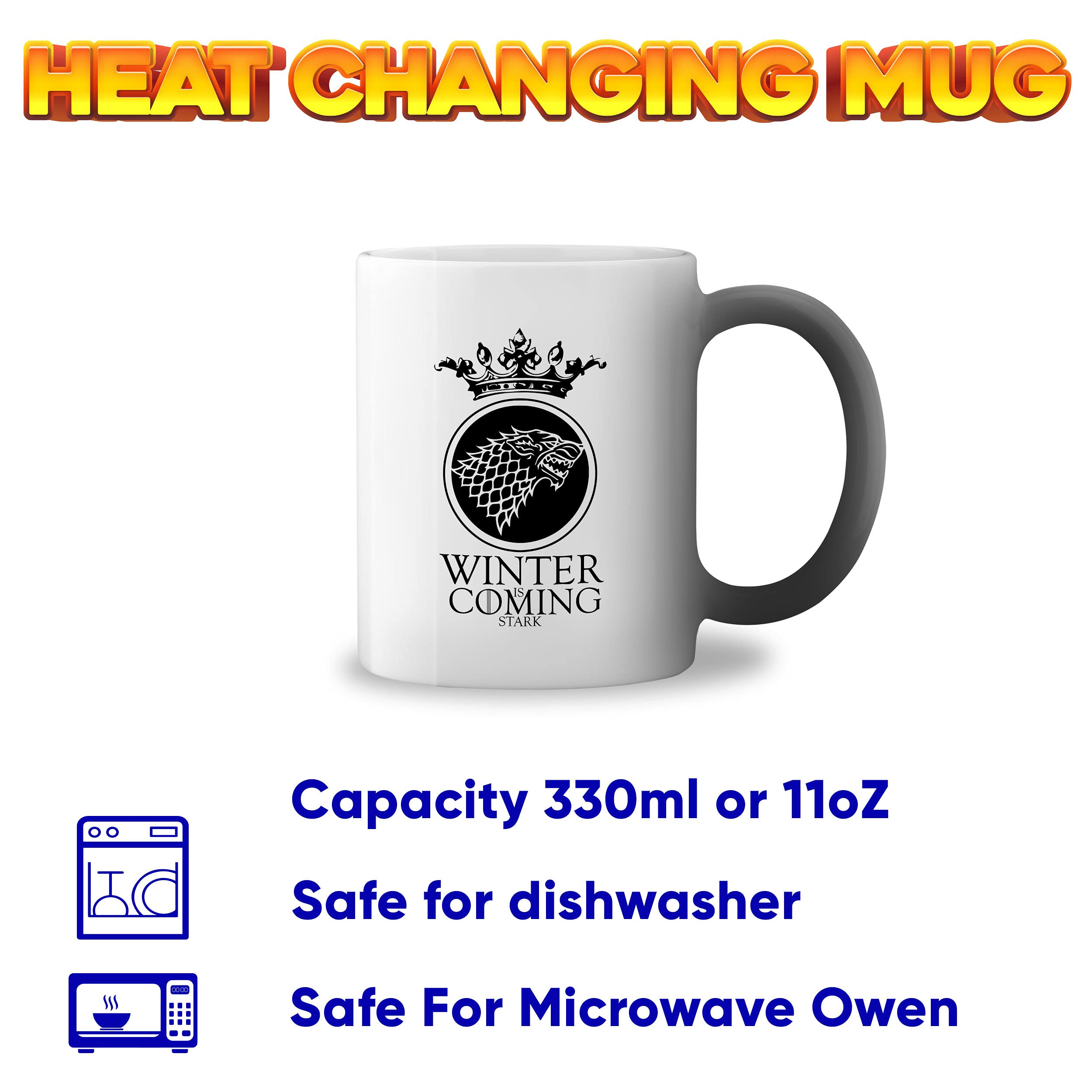 GR8Shop Winter Is Coming Stark Crown Wolf Bianco Tazza Di Caffè Con Red