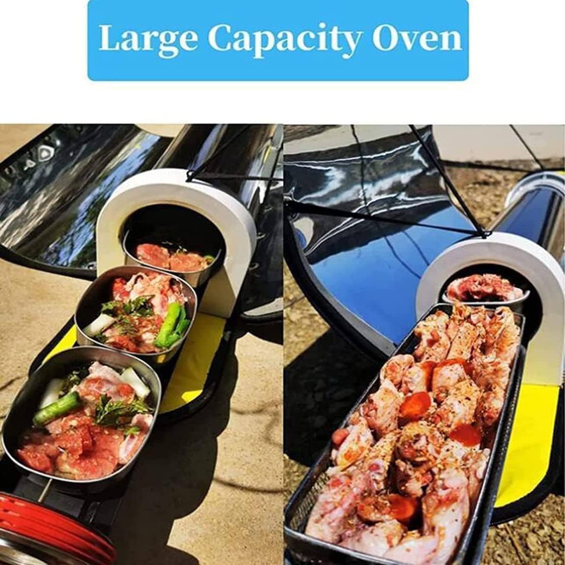Horno solar para barbacoa con termómetro para cocinar en interiores y exteriores, fiestas familiares, camping y mochileros